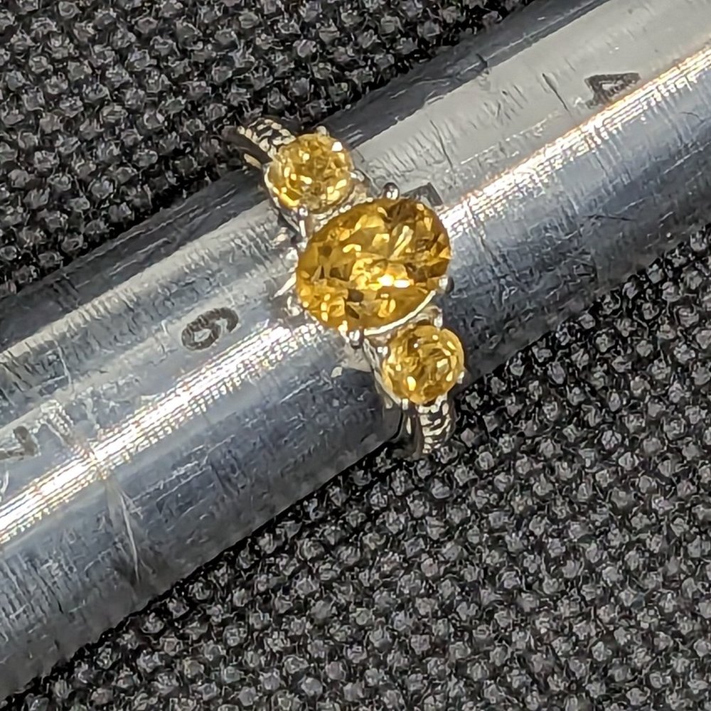 Three Stone Citrine Ring